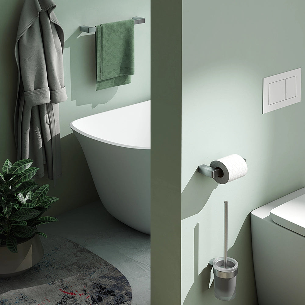 Portasalviette a muro 60 cm Gedy in ottone spazzolato | Pirenei