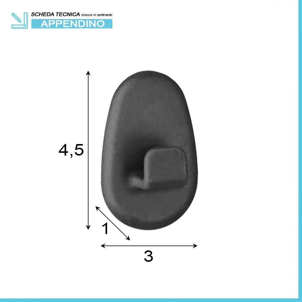 Ganci per bagno in finitura nera Origin Lava completi di colla Safe Fix