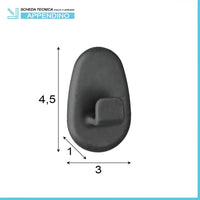 Ganci per bagno in finitura nera Origin Lava completi di colla Safe Fix