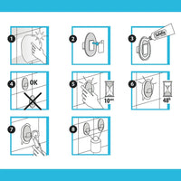 Ganci per bagno in finitura nera Origin Lava completi di colla Safe Fix