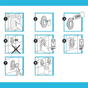 Ganci per bagno in finitura nera Origin Lava completi di colla Safe Fix