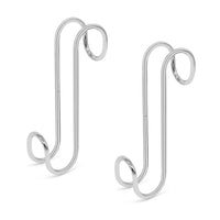 Ganci per doccia e termoarredo in acciaio con finitura cromata