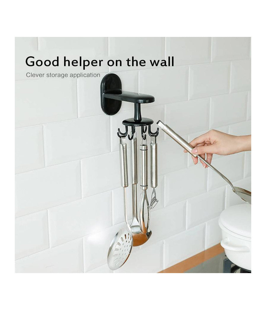 Trade Shop - Gancio Appendi Mestolo Coltelli Utensili Da Cucina Con 8 Supporti Appenditutto -