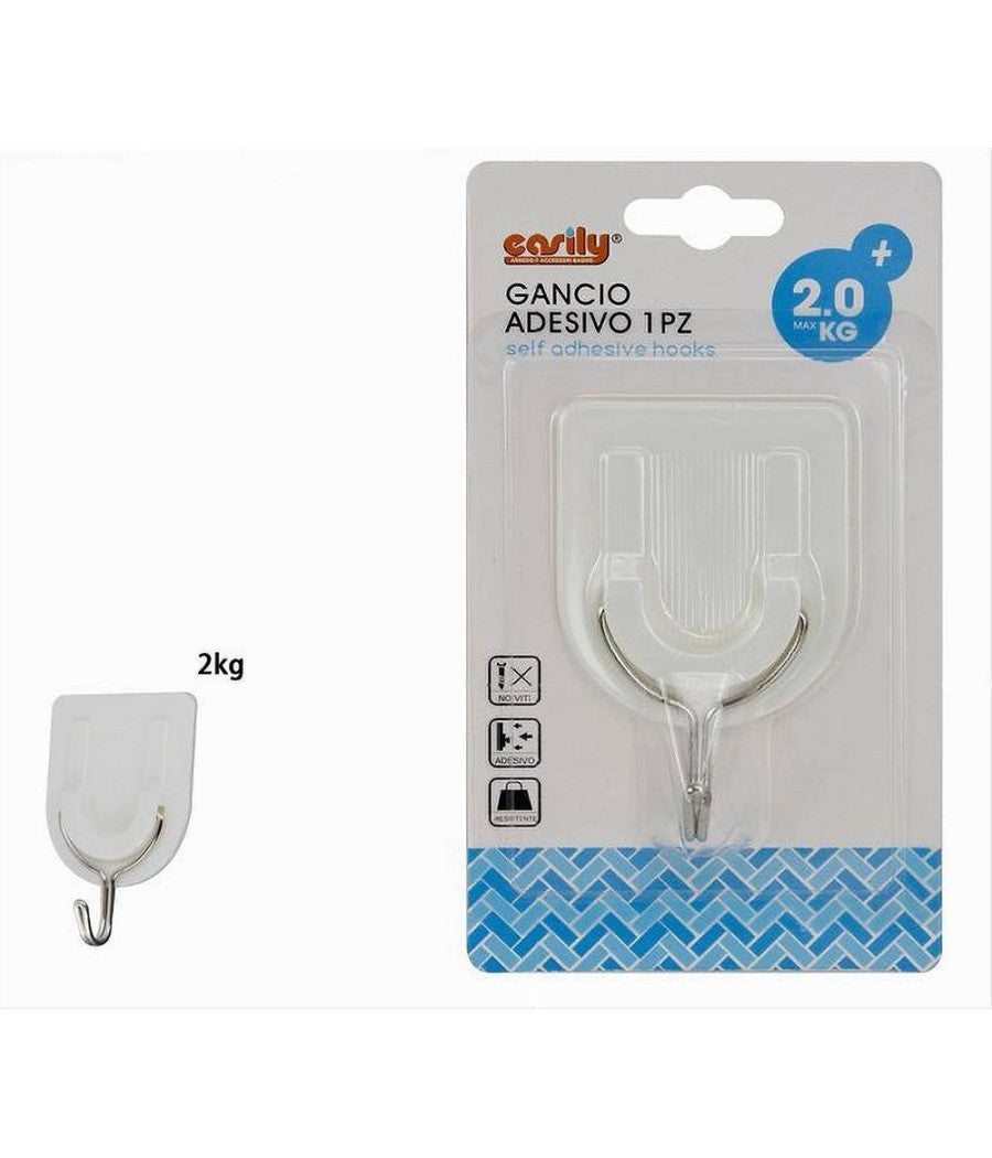 Gancio Attaccapanni Adesivo 1 Pz Da Parete Per Legno Porte Fashion Hook 59668         