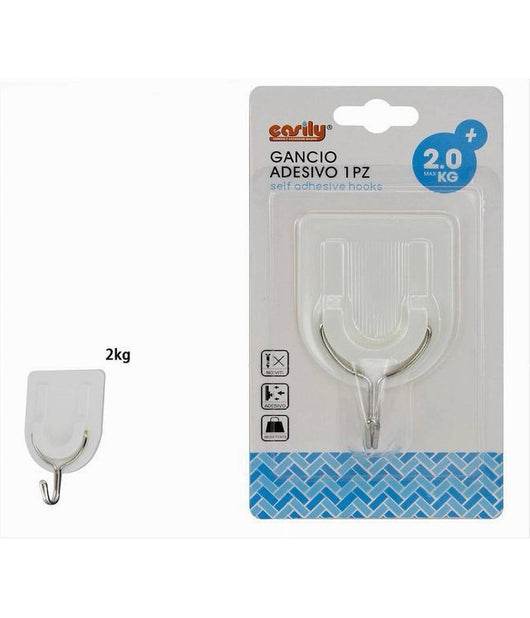 Gancio Attaccapanni Adesivo 1 Pz Da Parete Per Legno Porte Fashion Hook 59668         