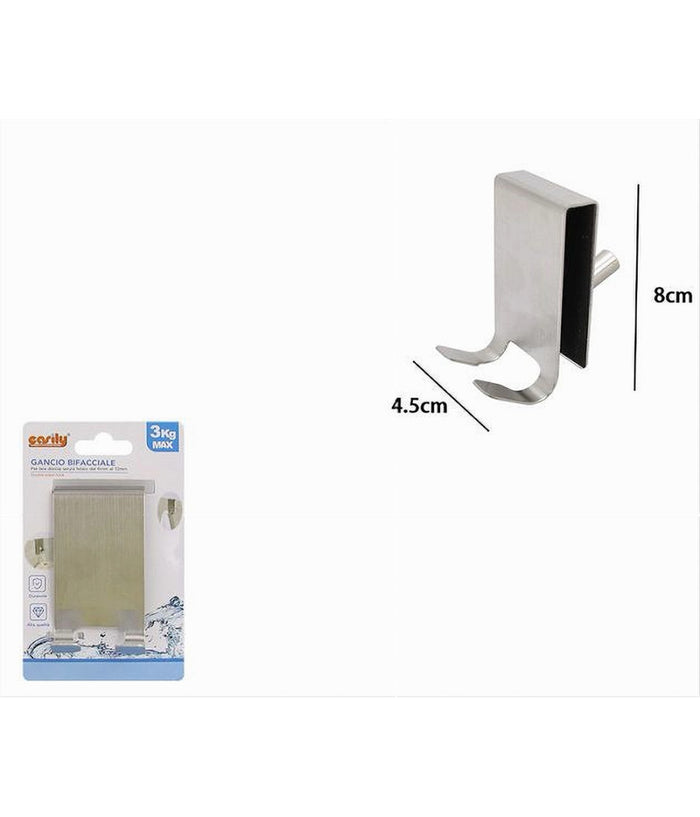Gancio Bifacciale Porta Box Doccia A 3 Ganci Accappatoio Tergivetro Bagno 87768         