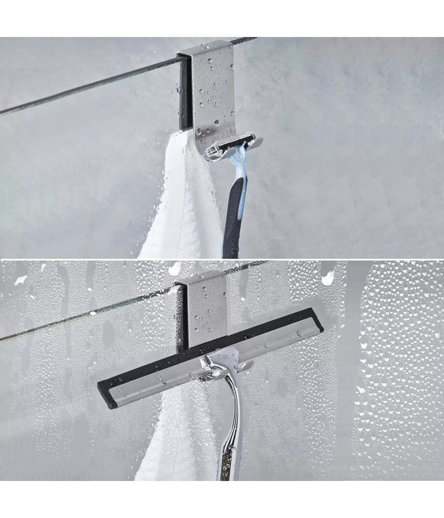 Gancio Bifacciale Porta Box Doccia A 3 Ganci Accappatoio Tergivetro Bagno 87768         