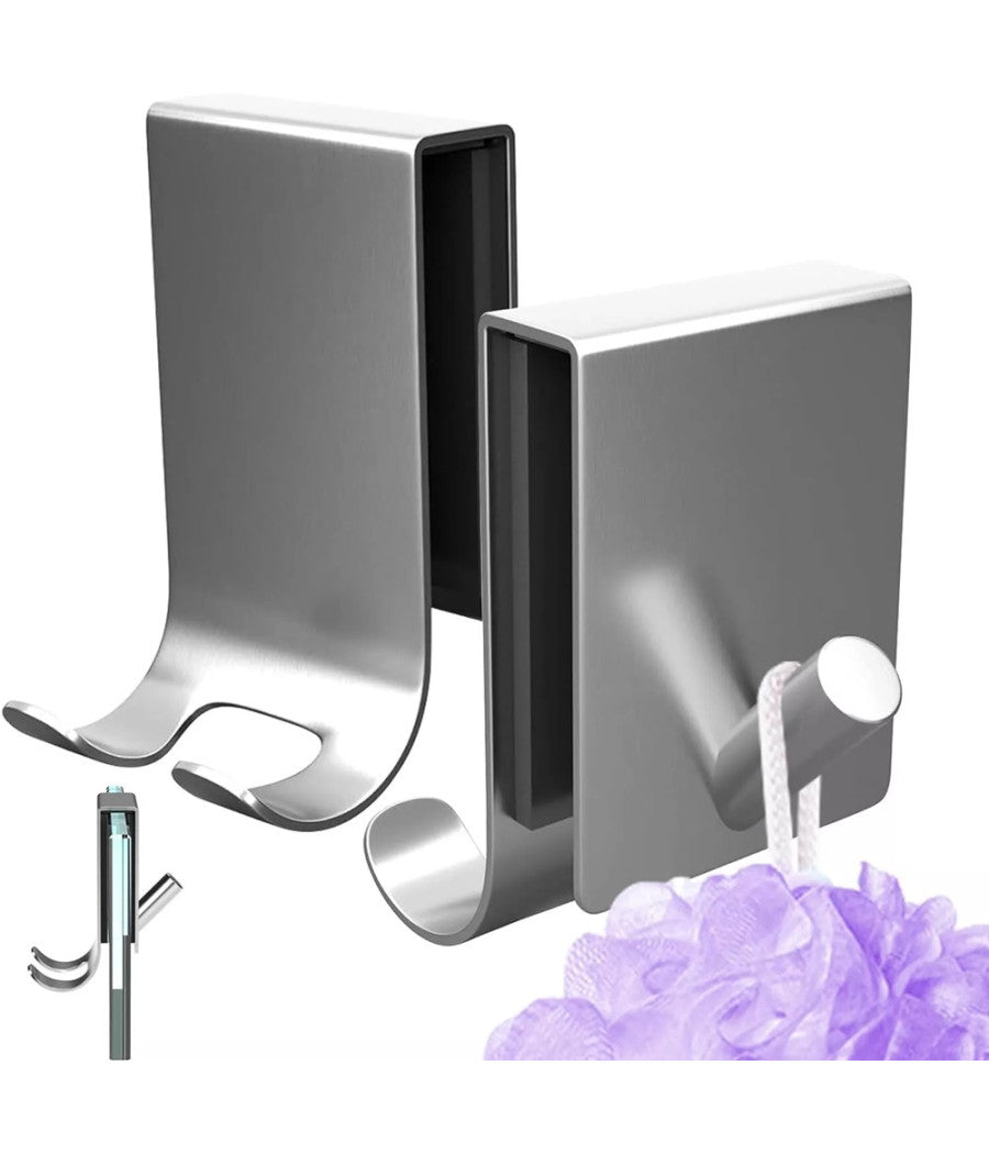 Gancio Bifacciale Porta Box Doccia A 3 Ganci Accappatoio Tergivetro Bagno 87768         