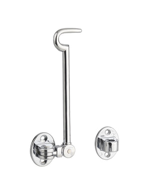 Gancio orientabile con occhiello, cromato 20cm, ferma porta, finestra, bagno - THIRARD