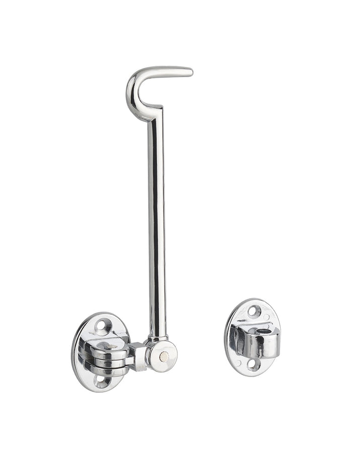 Gancio orientabile con occhiello, cromato 20cm, ferma porta, finestra, bagno - THIRARD