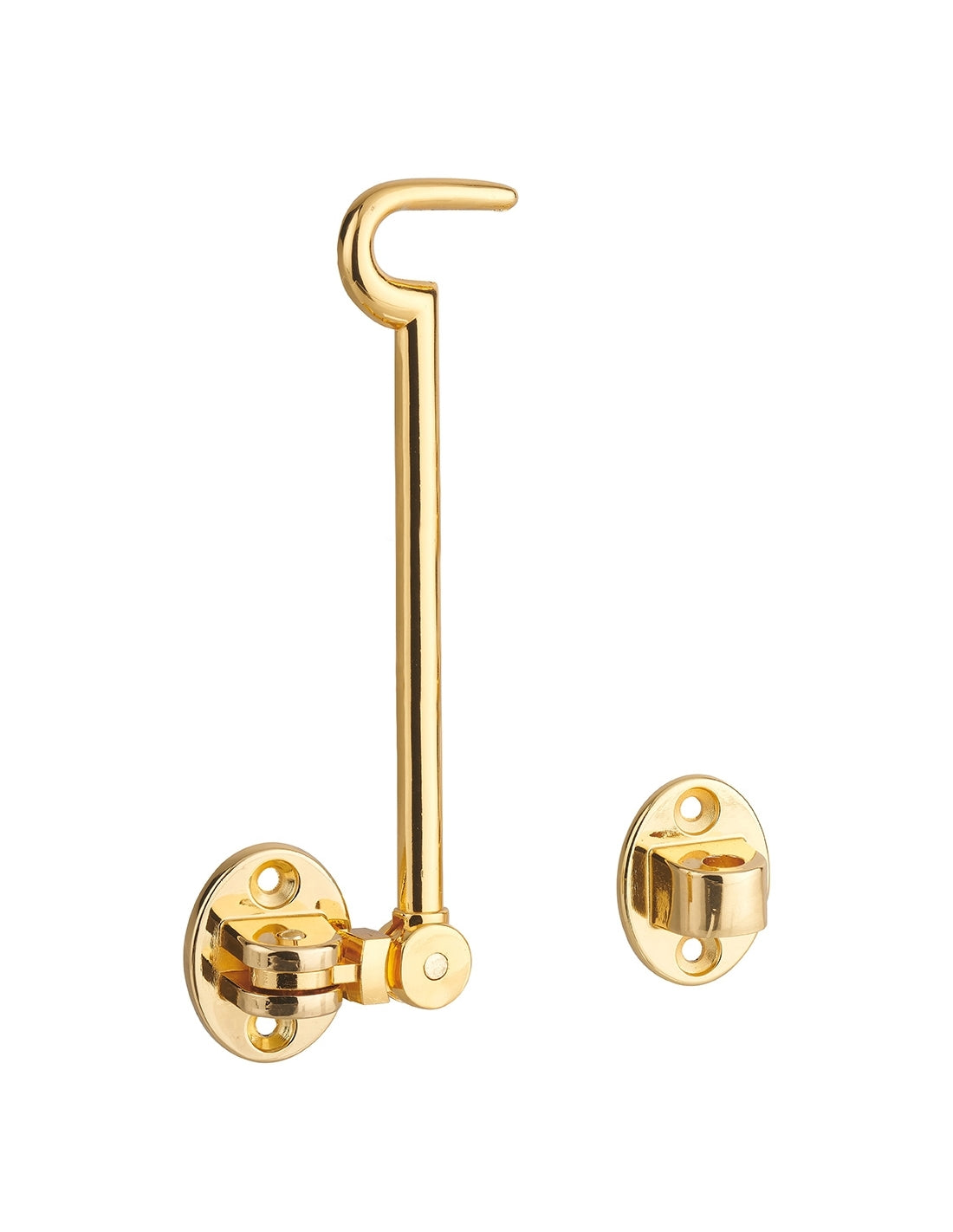 Gancio orientabile con occhiello, placcato ottone 20cm, ferma porta, finestra, bagno - THIRARD