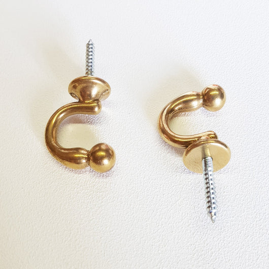 Gancio in ottone per tenda con tassello incluso - 1pz