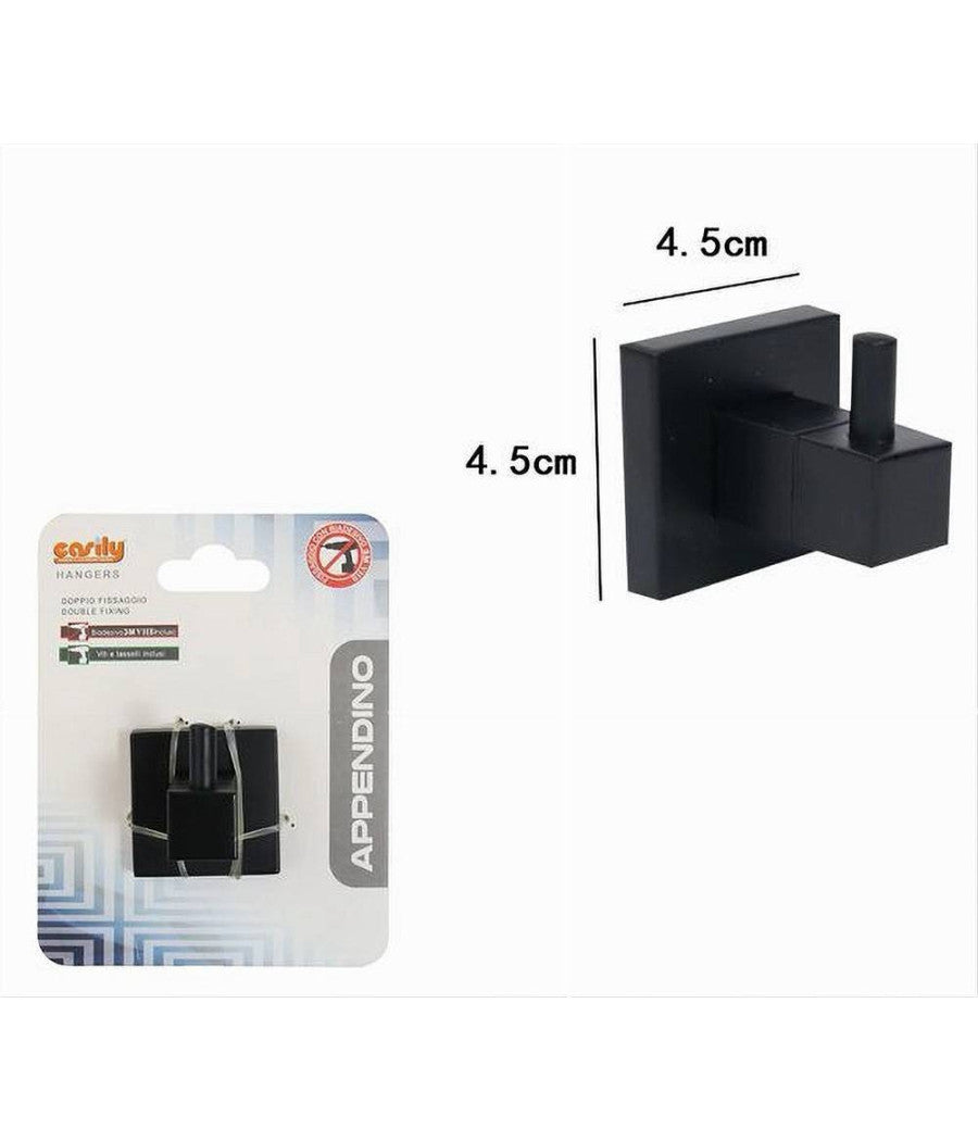 Gancio Per Accappatoio Asciugamani Da Muro Nero Appendino Arredo Per Bagno 79980         