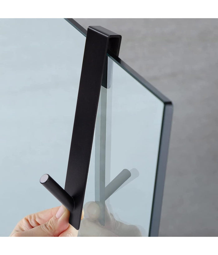 Gancio Per Box Doccia Appendi Asciugamano Accappatoio Bagno 4x13.5 Cm Nero 87769         