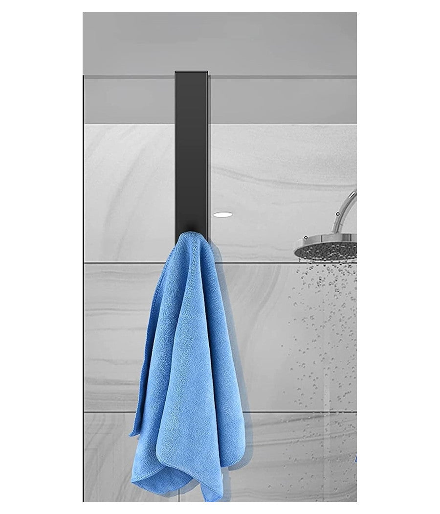 Gancio Per Box Doccia Appendi Asciugamano Accappatoio Bagno 4x13.5 Cm Nero 87769         