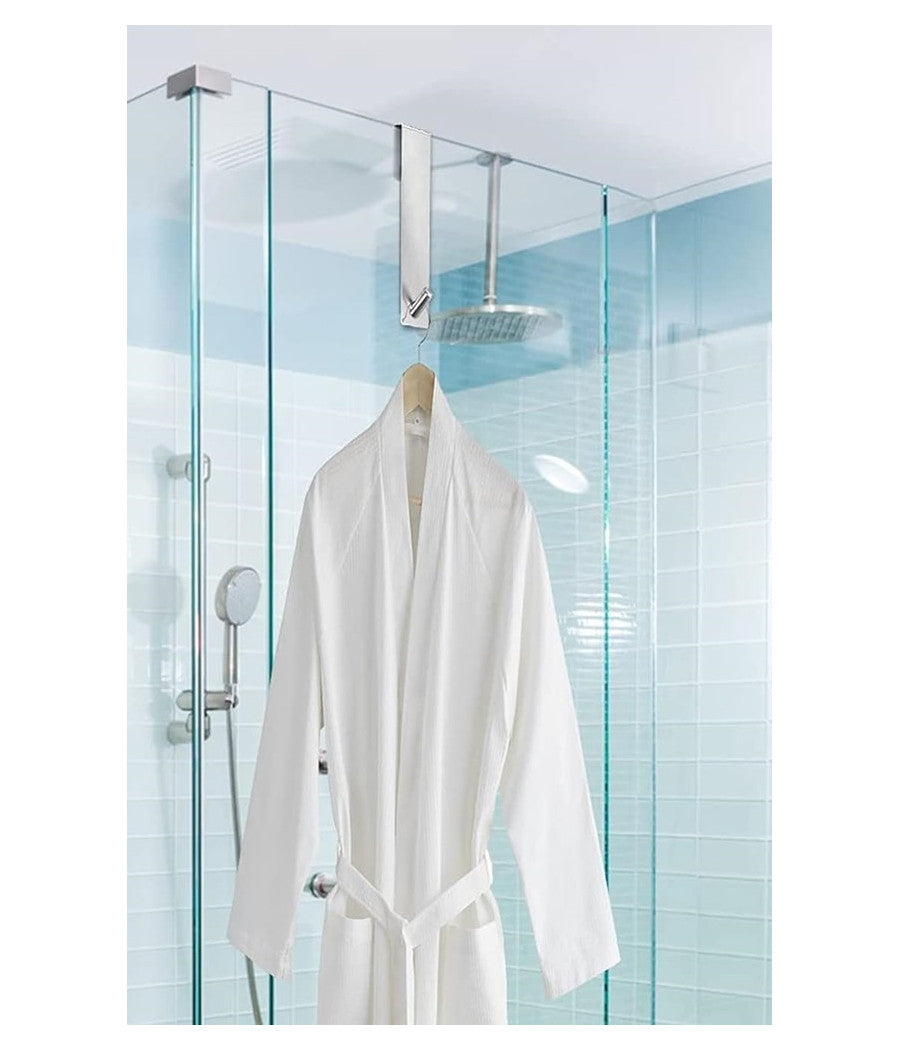 Gancio Per Porta Box Doccia Appendi Asciugamano Accappatoio Bagno 4x13.5cm 87764         