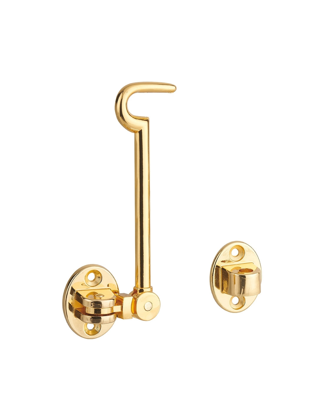Gancio orientabile con occhiello, placcato ottone 15cm, ferma porta, finestra, bagno - THIRARD