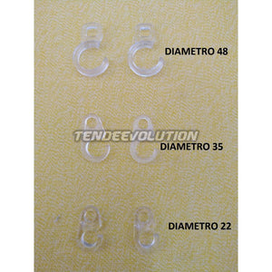 Set 20 Ganci per Tende d'Interno 22mm, Policarbonato Trasparente - Design Elegante Robusto e Affidabile Supporto per Tende, Ideale per Casa e Ufficio