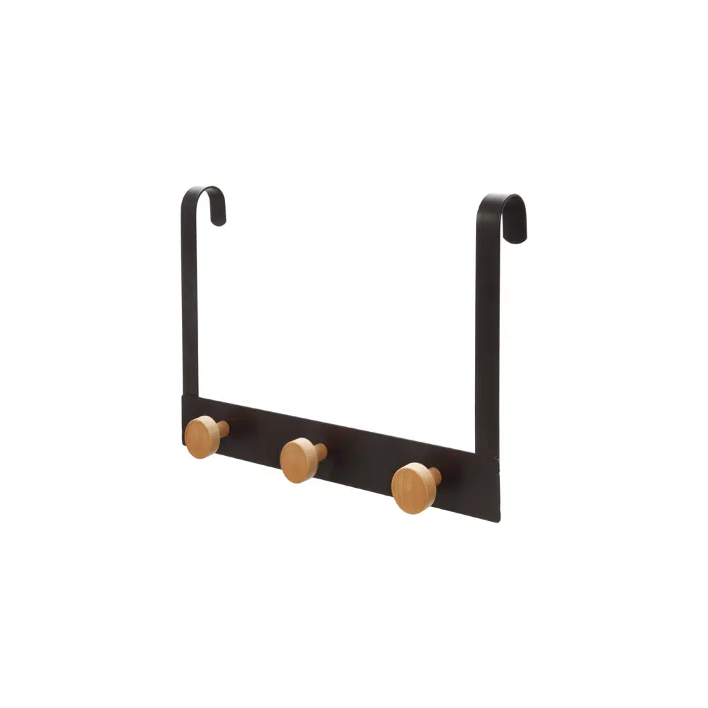 Gancio triplo acciaio nero e bambu | Haiti