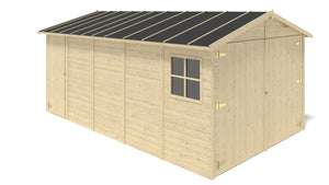 Garage in legno - 14.94m2 - 3.05x4.93m - 18mm - colore: naturale - GAR28 - ALTANKA