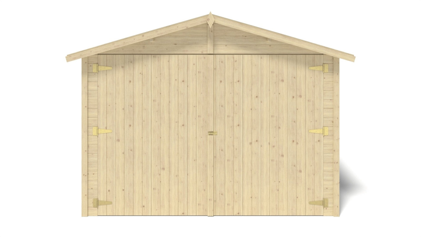 Garage in legno - 14.94m2 - 3.05x4.93m - 18mm - colore: naturale - GAR28 - ALTANKA