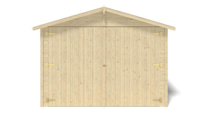 Garage in legno - 14.94m2 - 3.05x4.93m - 18mm - colore: naturale - GAR28 - ALTANKA