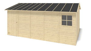 Garage in legno - 14.94m2 - 3.05x4.93m - 18mm - colore: naturale - GAR28 - ALTANKA