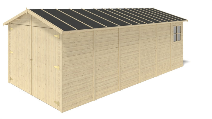Garage in legno - 18.19m2 - 3.05x5.91m - 18mm - colore: naturale - GAR29 - ALTANKA