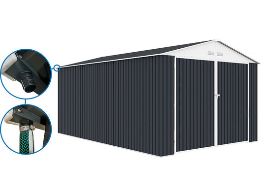 Garage in metallo "Houston" - 18,56 m² con grondaia - Antracite