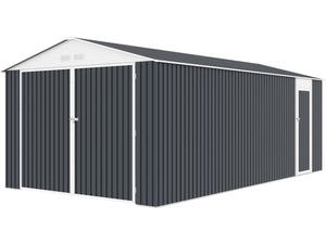 Garage in metallo "Houston" - 15,36 m² con grondaia  - Antracite