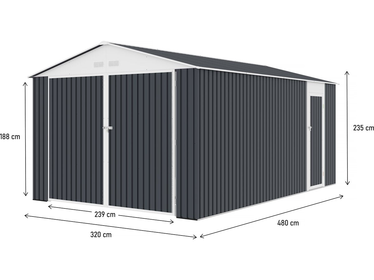 Garage in metallo "Houston" 15,36 mq - Antracite