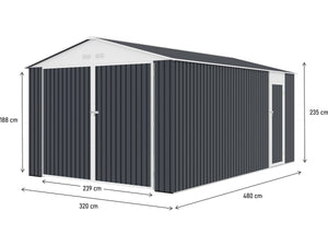 Garage in metallo "Houston" 15,36 mq - Antracite