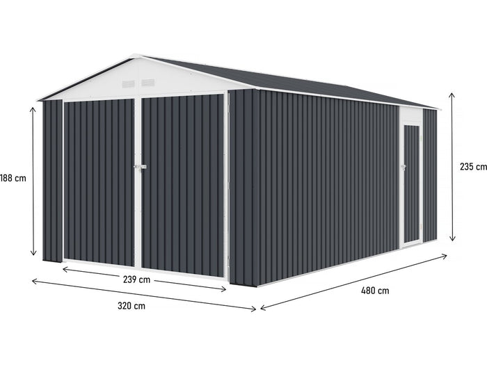 Garage in metallo "Houston" 15,36 mq - Antracite