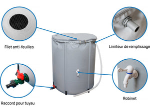 Garage in metallo "Nevada" - 15,36 m² con grondaia e serbatoio per il recupero dell'acqua