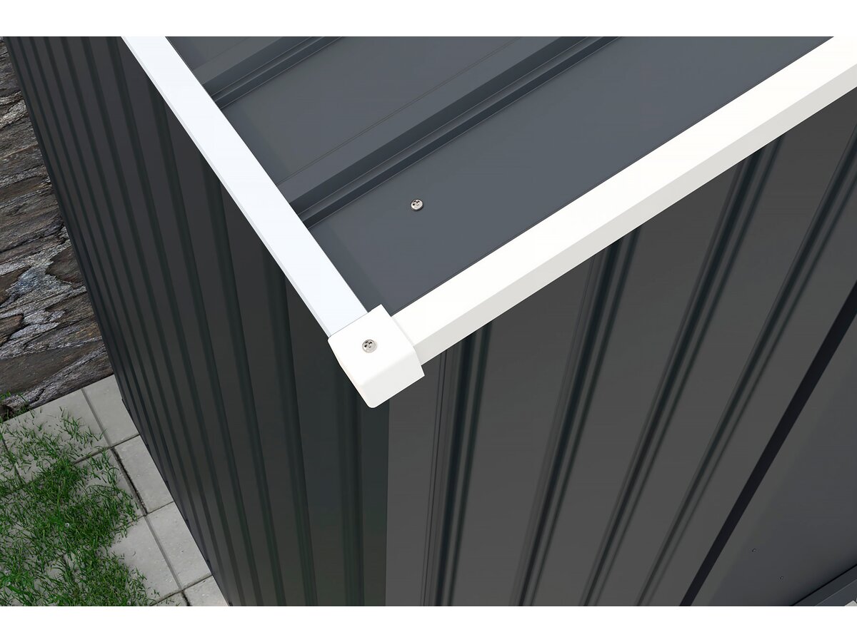 Garage in metallo "Houston" - 15,36 m² con grondaia e serbatoio per il recupero dell'acqua - Antracite