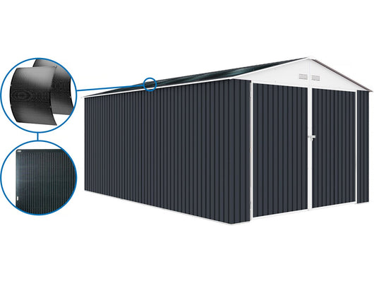 Garage in metallo "Houston" - 18,56 m² con pannello solare - Antracite