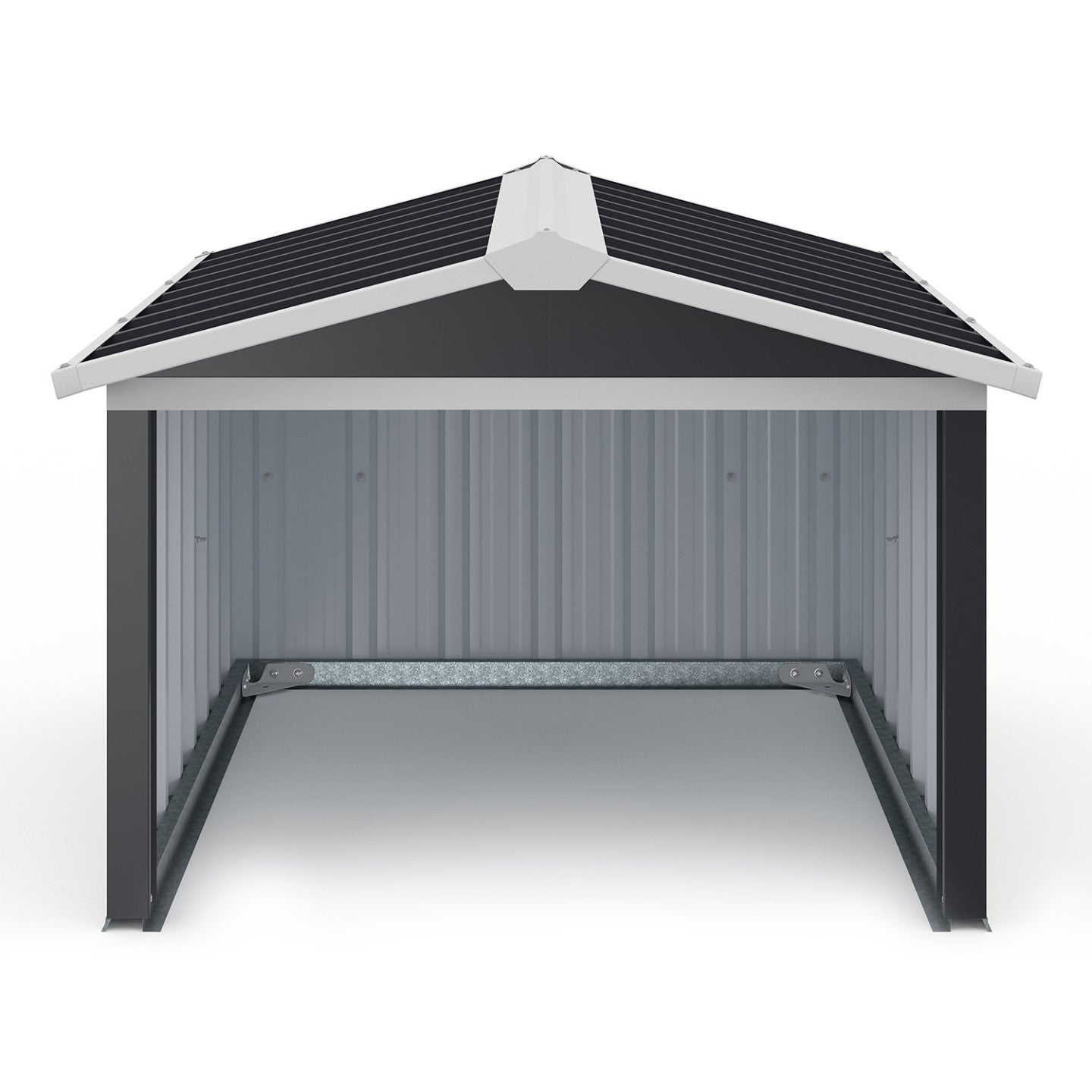 IDMarket - Garage per tosaerba robotizzato tetto a 2 spioventi metallo grigio antracite 86 x 98 x 62 cm