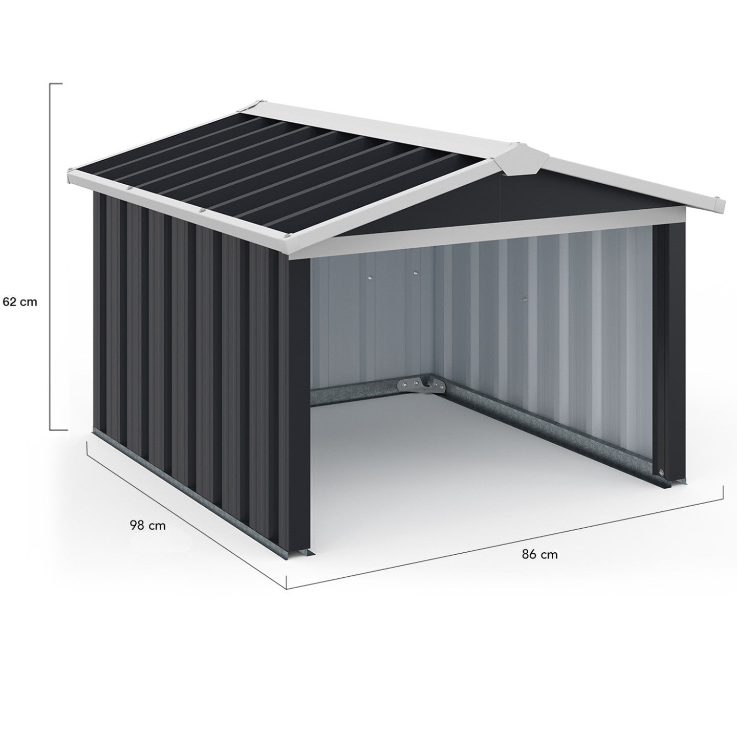 IDMarket - Garage per tosaerba robotizzato tetto a 2 spioventi metallo grigio antracite 86 x 98 x 62 cm