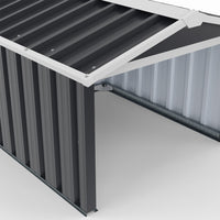 IDMarket - Garage per tosaerba robotizzato tetto a 2 spioventi metallo grigio antracite 86 x 98 x 62 cm