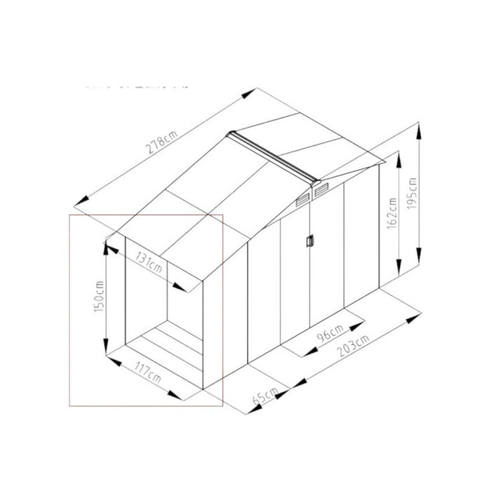 Garden Cottage MetalGreen con Legnaia