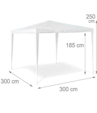 Gazebo 3x3mt Tenda Esterni Arredo Giardino Tetto Antipioggia Idrorepellente Bianco         