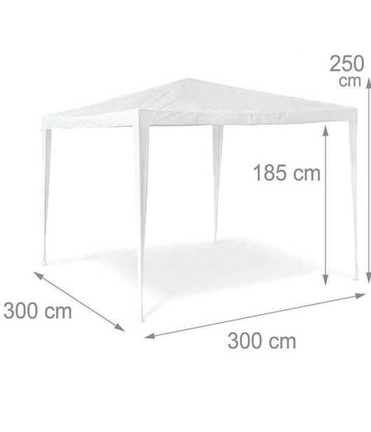 Gazebo 3x3mt Tenda Esterni Arredo Giardino Tetto Antipioggia Idrorepellente Bianco         