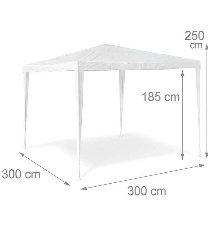 Gazebo 3x3mt Tenda Esterni Arredo Giardino Tetto Antipioggia Idrorepellente Bianco         