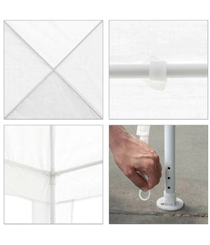 Gazebo 3x3mt Tenda Esterni Arredo Giardino Tetto Antipioggia Idrorepellente Bianco         