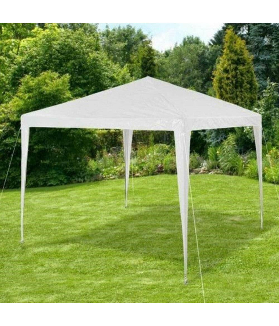Gazebo 3x3mt Tenda Esterni Arredo Giardino Tetto Antipioggia Idrorepellente Bianco         
