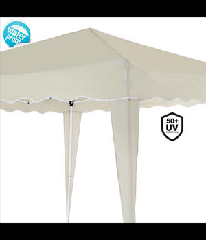 Gazebo 3x3x2,5 Mt Pieghevole Ecru Impermeabile Richiudibile Tendone Giardino         