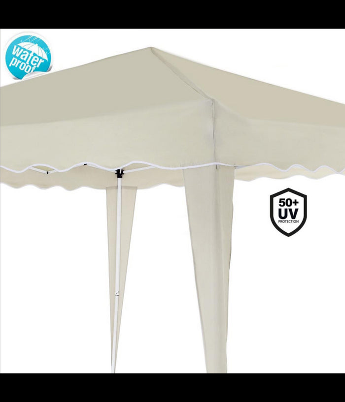 Gazebo 3x3x2,5 Mt Pieghevole Ecru Impermeabile Richiudibile Tendone Giardino         