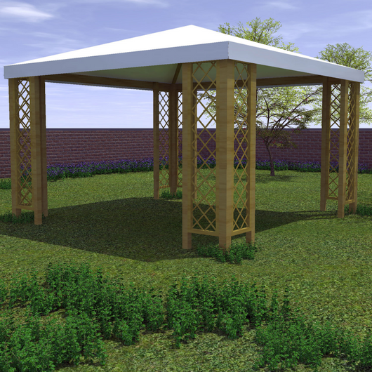 Gazebo Capri 300X300 Con Grigliati Losa