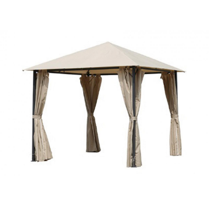 GAZEBO CON TENDE LATERALI ATENE 3X3 BEIGE CASA COLLECTION