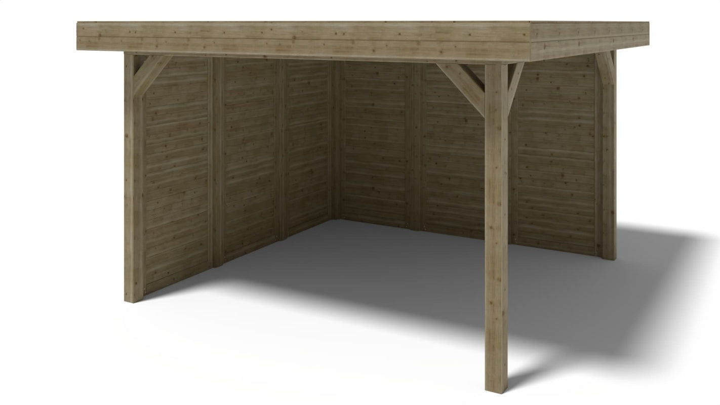 Gazebo da giardino in legno pergola 4.04x4.04 m con pannell - Impregnata - ALT132 - ALTANKA